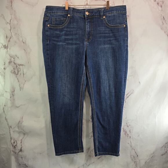 Seven Melissa Mccarthy Jeans Womens 18W Crop Denim Dark Wash Mid Rise - Picture 6 of 12